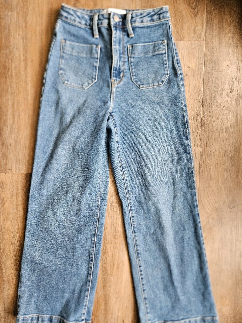 Sailor style front pocket cotton made in usa denim jean pants women's size 24